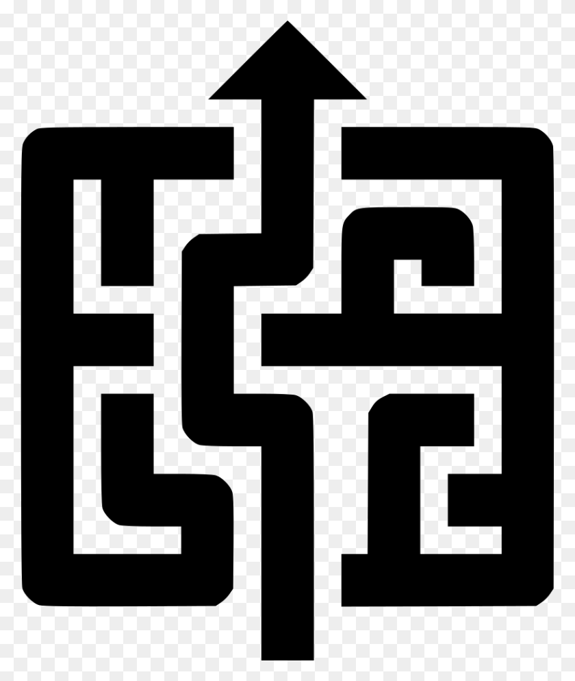 818x980 File Svg Maze Icon, Labyrinth, Cross, Symbol HD PNG Download