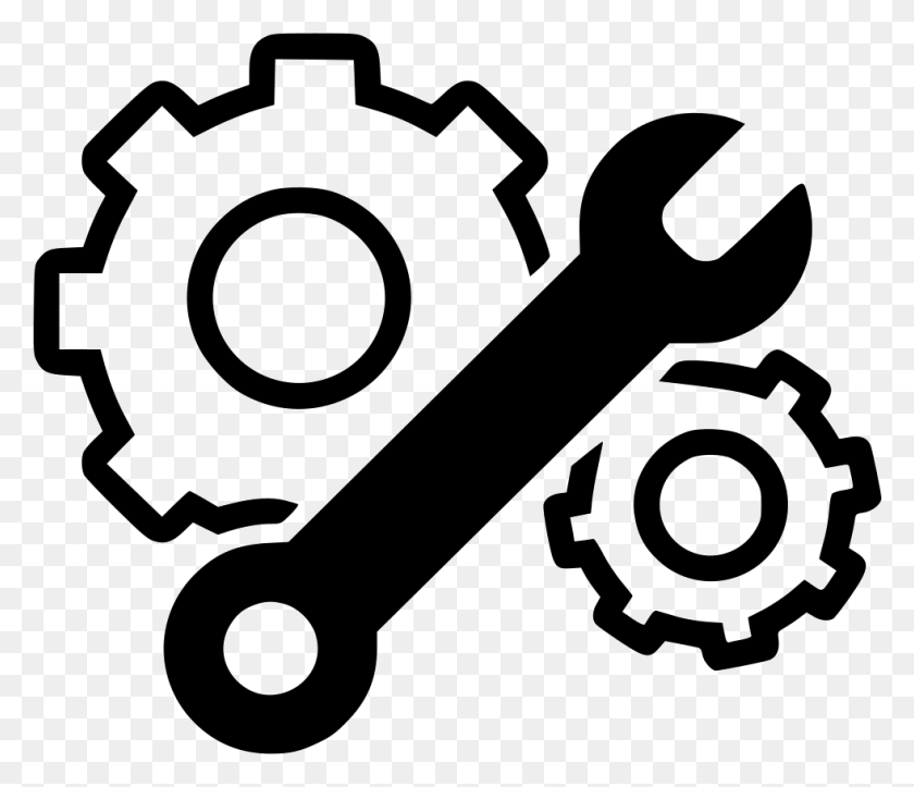 981x834 File Svg Mechanical Engineering Clipart Black And White, Wrench, Machine, Gear HD PNG Download