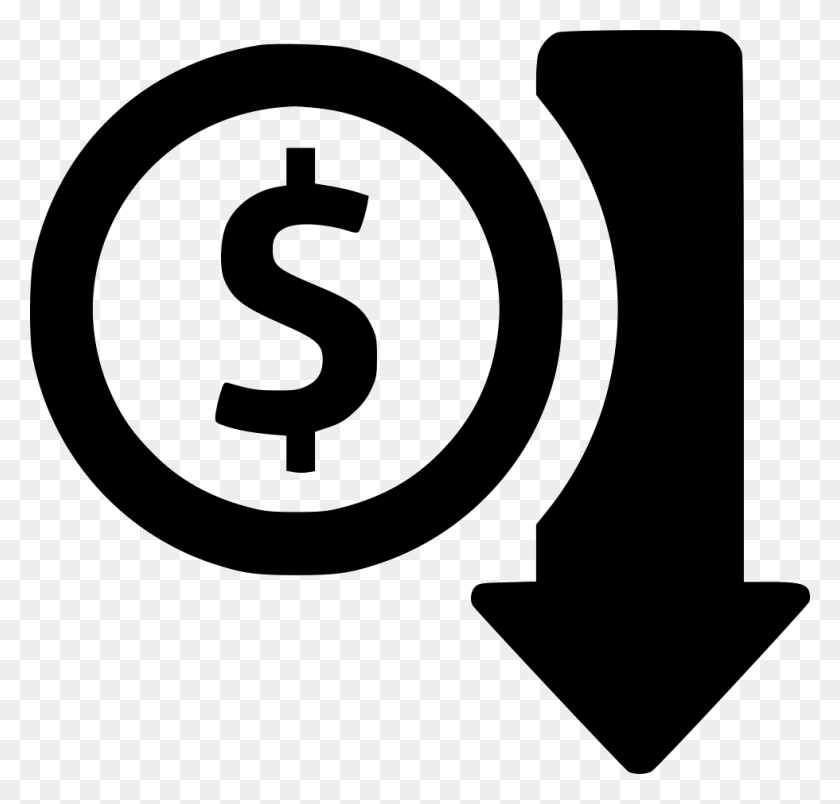980x936 Файл Svg Money Decrease Icon, Number, Symbol, Text Hd Png Download