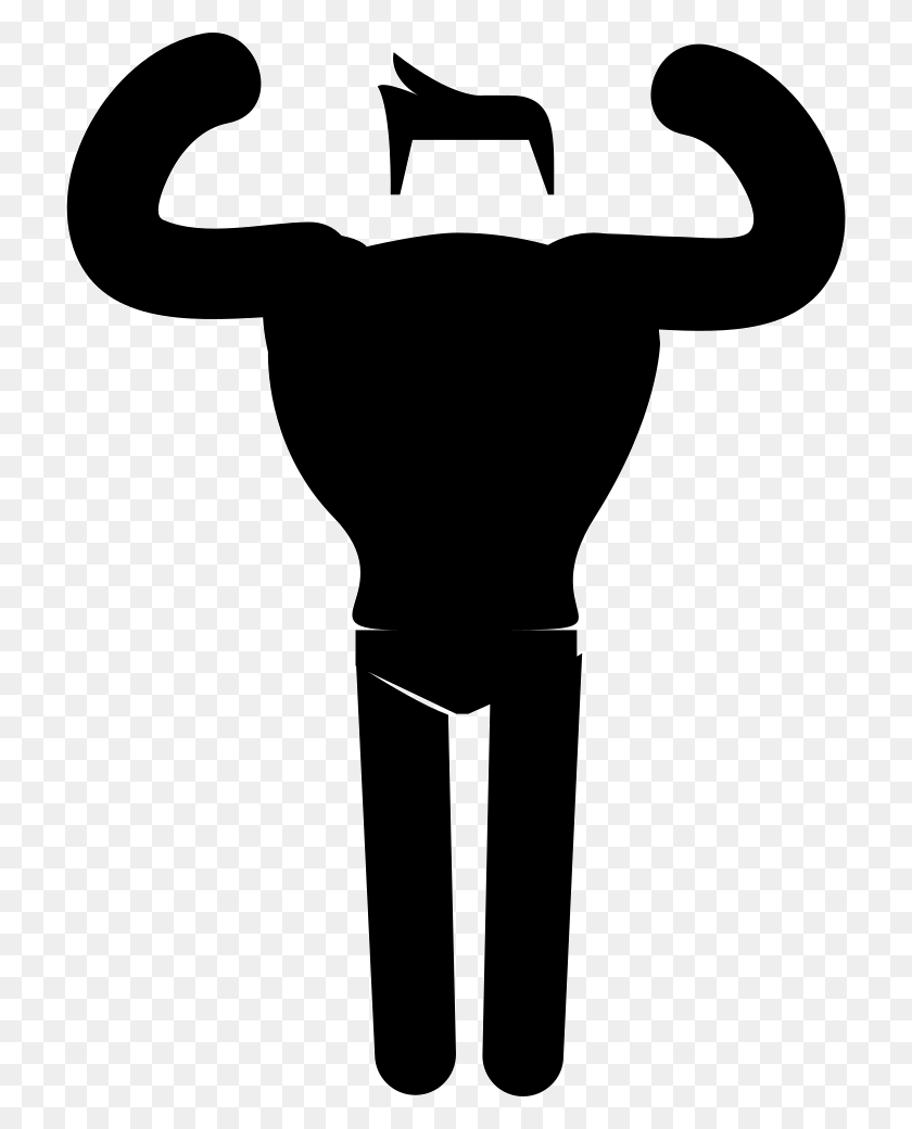 718x980 Descargar Png File Svg Muscle Man Icon, Light, Stencil Hd Png