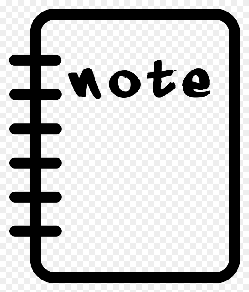825x980 File Svg Notepad Black And White, Text, Diary, Utility Pole HD PNG Download