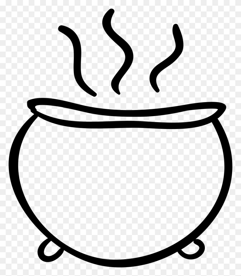 846x980 File Svg Outline Image Of Hot Pot, Stencil, Coffee Cup, Cup HD PNG Download