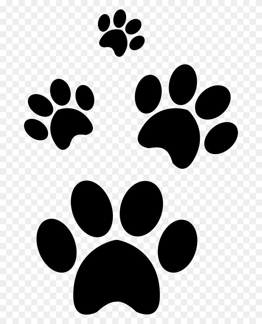 686x980 File Svg Pluspng Paw Print Clipart Transparent Background, Footprint, Rug, Stencil HD PNG Download