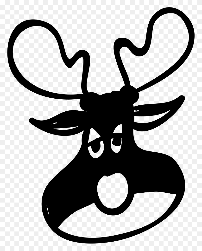 780x981 File Svg Reindeer, Stencil, Antelope, Wildlife HD PNG Download