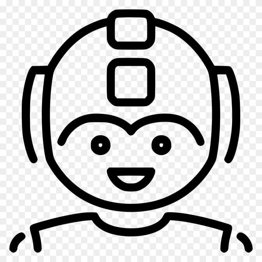 980x980 File Svg Robot Face Icon, Stencil HD PNG Download