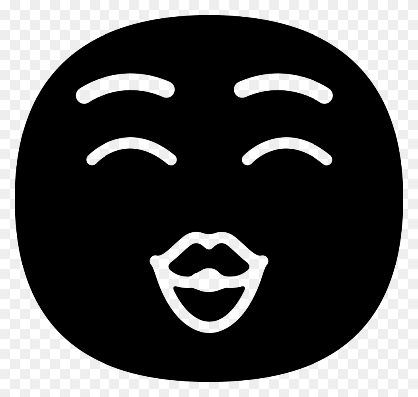 980x926 Descargar Png File Svg Sad Black Smiley Face, Stencil, Mask Hd Png