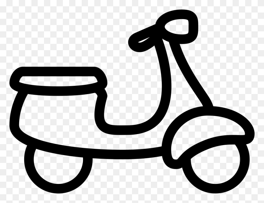 980x740 File Svg Scooter, Vehicle, Transportation, Stencil HD PNG Download