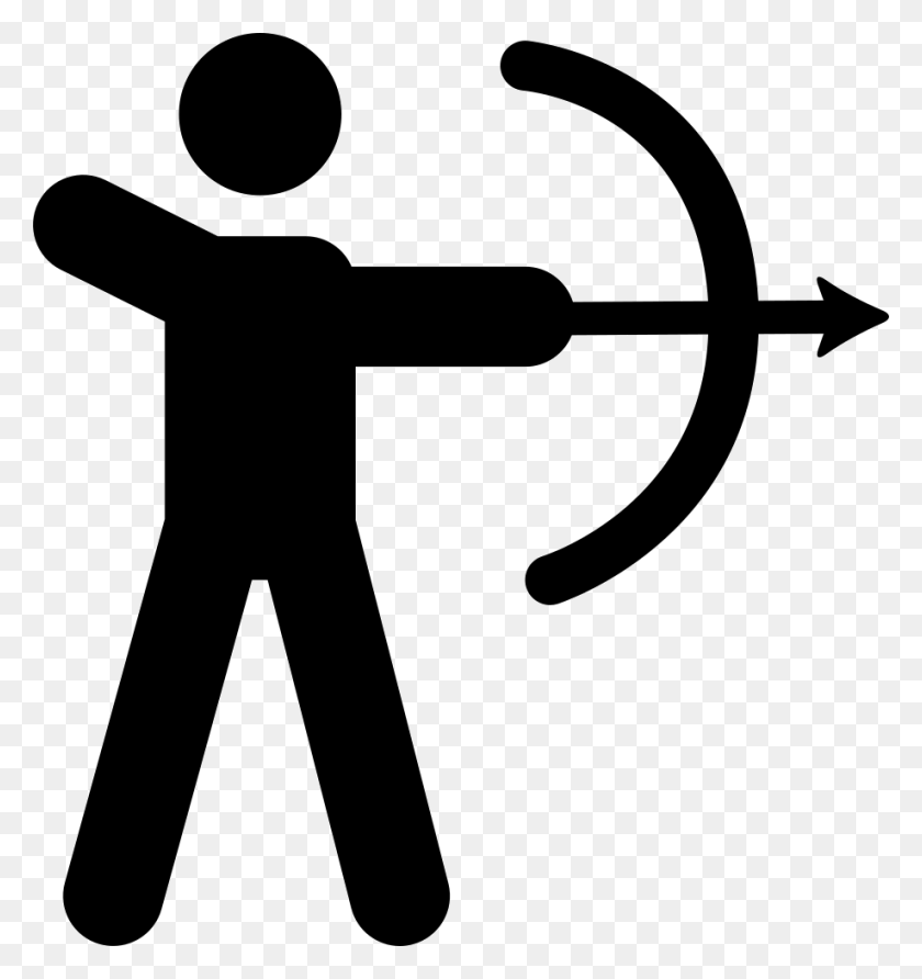 918x980 File Svg Stickman With Bow And Arrow, Sport, Sports, Hammer HD PNG Download