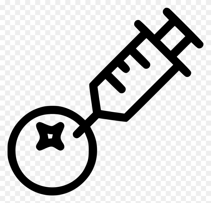 980x941 File Svg Syringe Icon, Stencil, Lawn Mower, Tool HD PNG Download