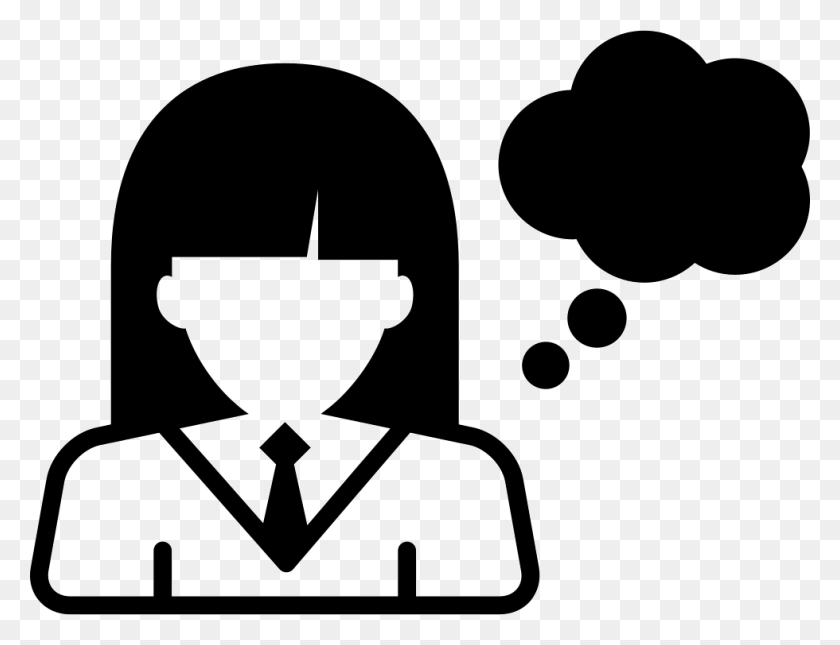980x736 File Svg Thinking Girl Vector, Stencil, Symbol, Label HD PNG Download