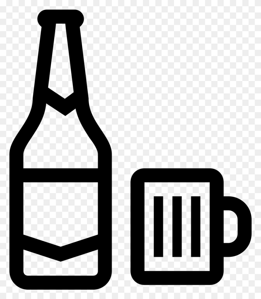 850x981 File Svg Tobacco Alcoholic Icon, Bottle, Wine, Alcohol HD PNG Download