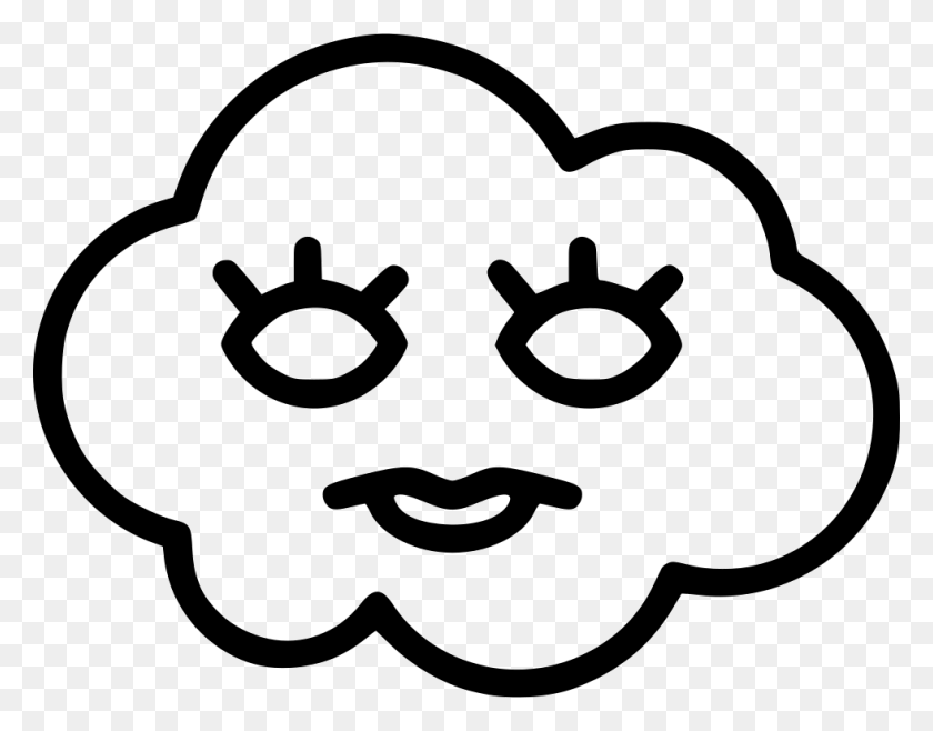 980x752 File Svg Transparent Cloud With A Face, Stencil, Heart HD PNG Download