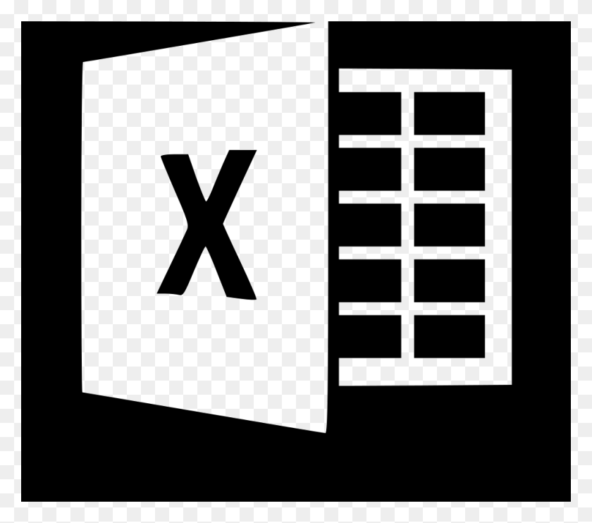 980x858 File Svg Transparent Excel Logo White, Text, Furniture, Symbol HD PNG Download