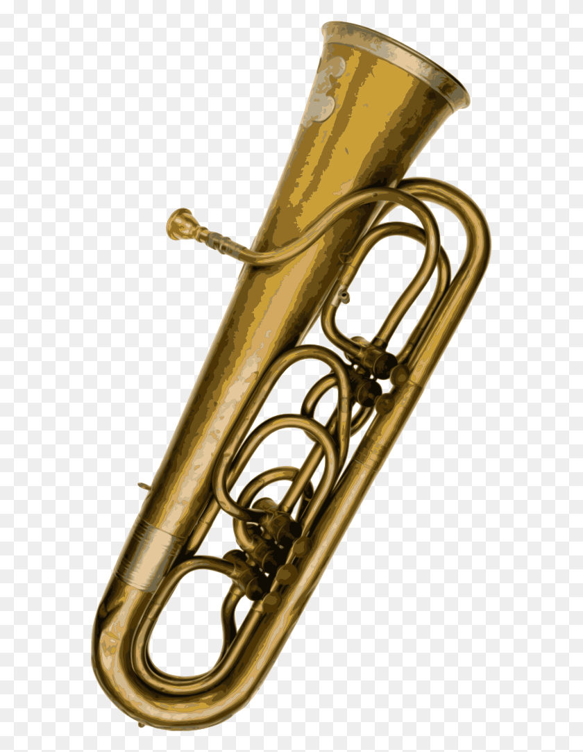 578x1023 File Tuba Vectorized Svg Saxhorn, Horn, Brass Section, Musical Instrument HD PNG Download