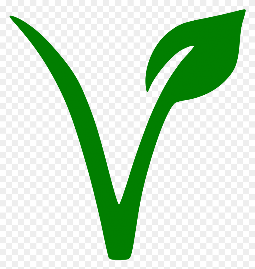 948x1005 Descargar Png File Vegetariano Svg Vegetariano Símbolo Svg, Planta, Verde, Árbol Hd Png