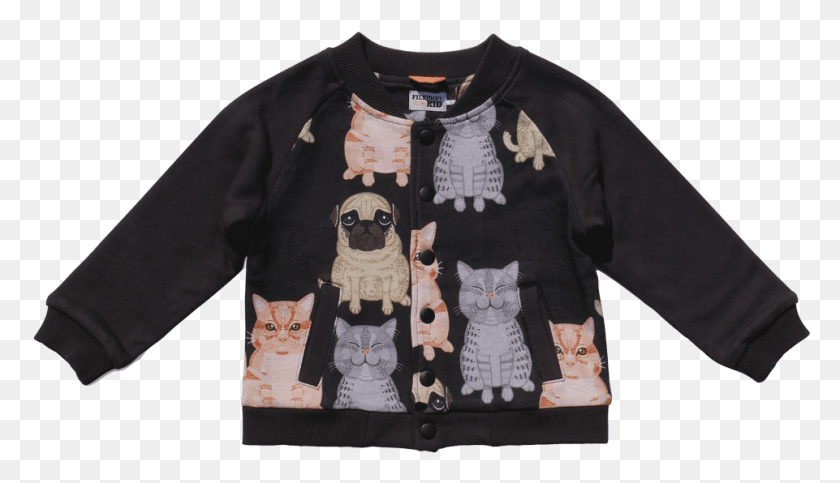 961x522 Filemon Kid Baseball Jacket Fat Cats Amp Dogs Aop Sweater, Clothing, Apparel, Sweatshirt HD PNG Download