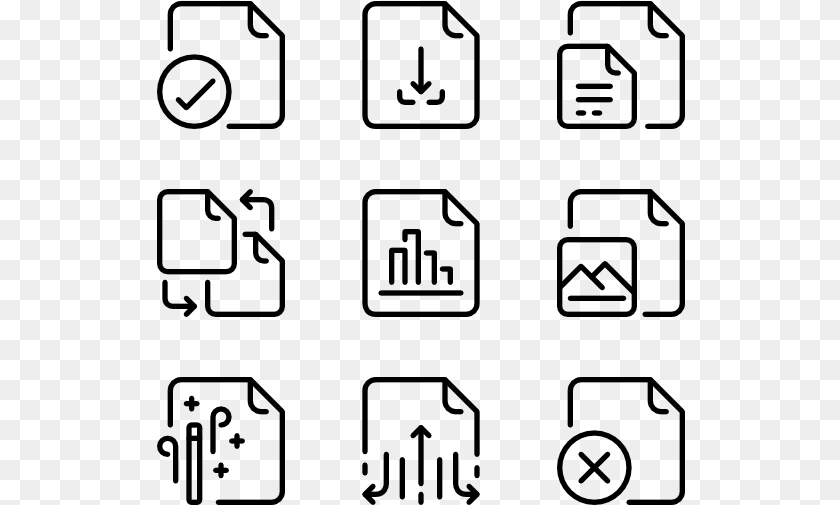 529x505 Files 20 Icons Work Icons, Gray Sticker PNG