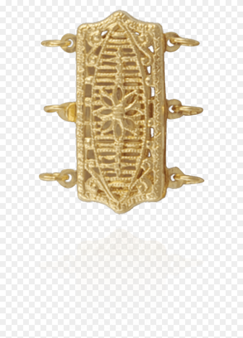 578x1105 Filigree Pearl Clasp Badge, Gold, Treasure, Bronze Descargar Hd Png