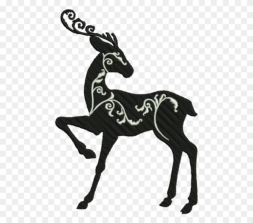 474x680 Филигранный Олень Рождественский Силуэт Олень Рождественский Силуэт, Млекопитающее, Животное, Лошадь Png Скачать