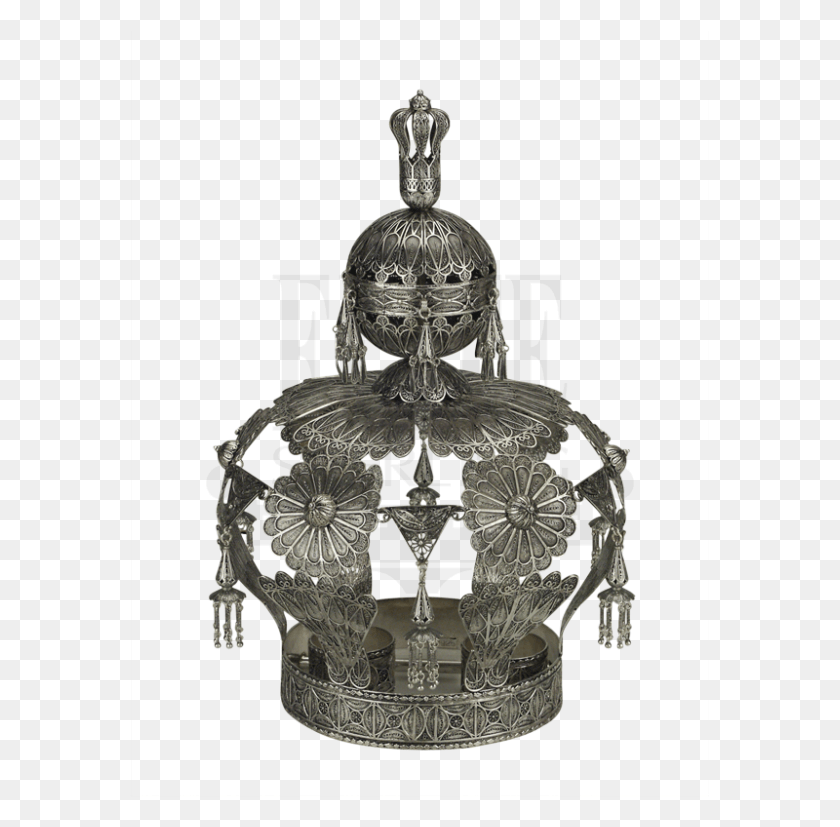 581x767 Филигранная Серебряная Статуя Короны Торы, Хрусталь, Люстра, Лампа Png Скачать