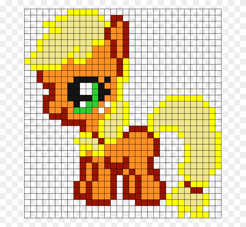 673x715 Filly Applejack Mi Pequeño Pony Perler Bead Pattern Pixel Art Little Pony Applejack, Pac Man, Super Mario Hd Png