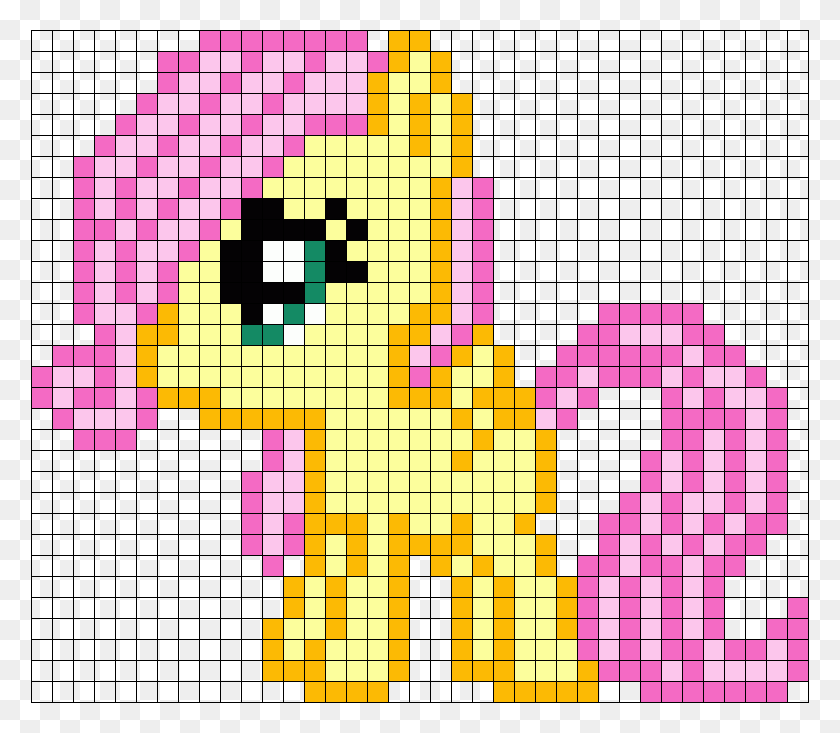 778x673 Filly Fluttershy My Little Pony Perler Bead Pattern Pixel Art My Little Pony Fluttershy, Gráficos, Texto Hd Png