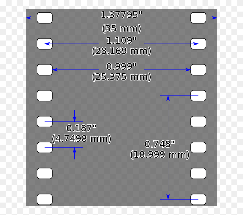 660x683 Film Dimensions As Outlined In A 1965 Smpte Paper 35mm Film Dimensions, Text, Menu, Plot HD PNG Download