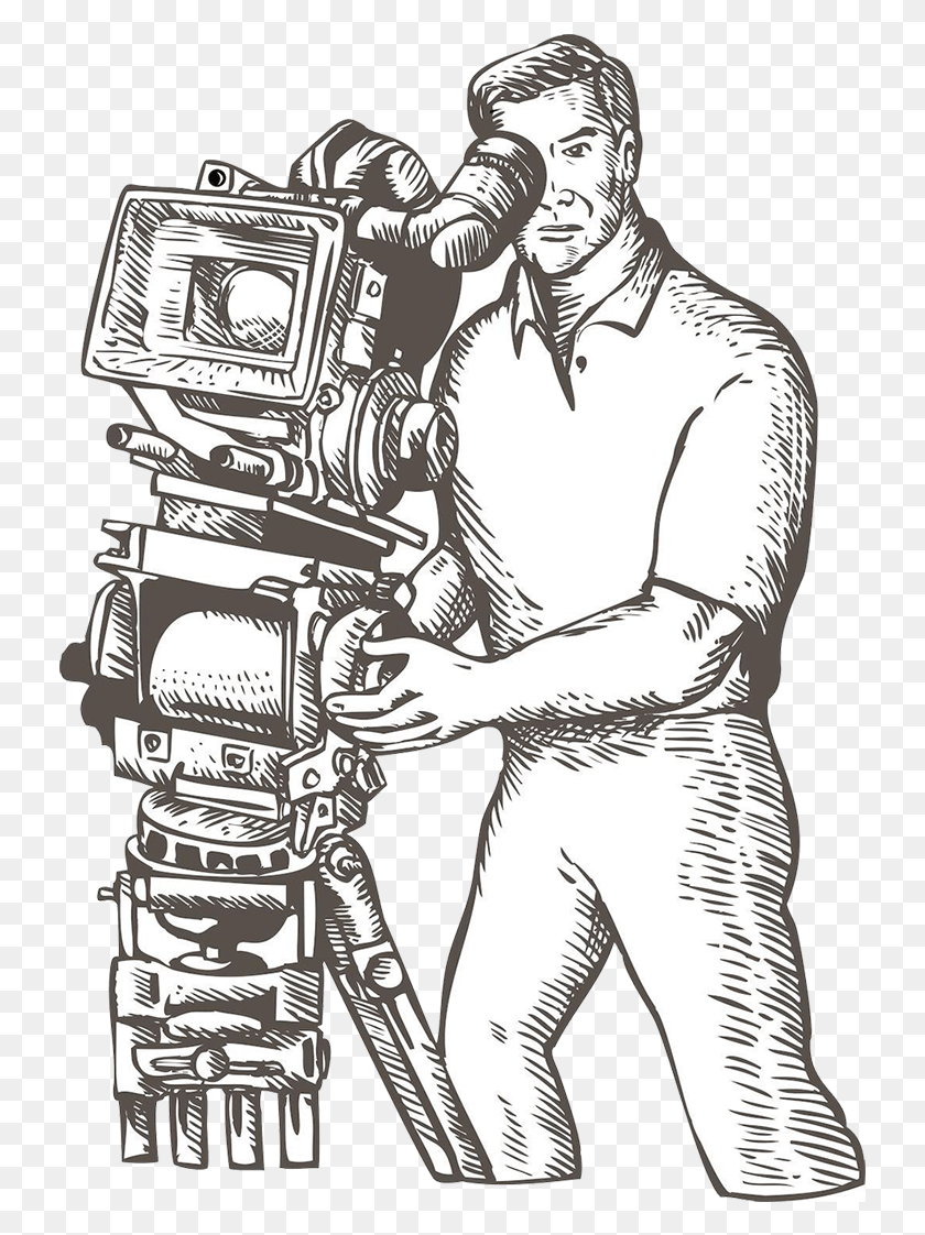 733x1062 Film Director Camera Illustration Hand Painted Handpainted, Person, Human HD PNG Download
