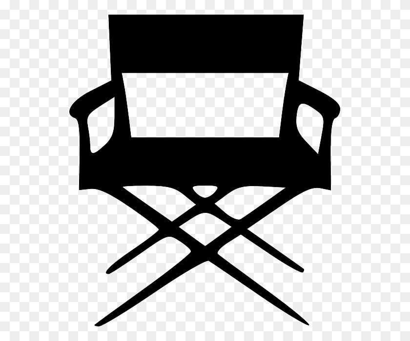 555x640 Film Maker Director Executive Producer Chair Movie Clip Art Directors Chair, Furniture, Canvas, Stencil HD PNG Download