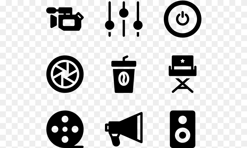 529x505 Film Reel Icons, Gray Clipart PNG
