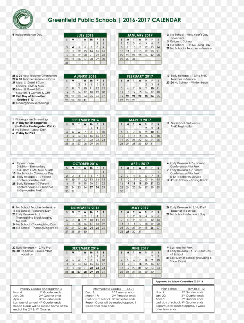 890x1200 Final 2016 2017 School Calendar Approved 2010, Text, Scoreboard, Number HD PNG Download