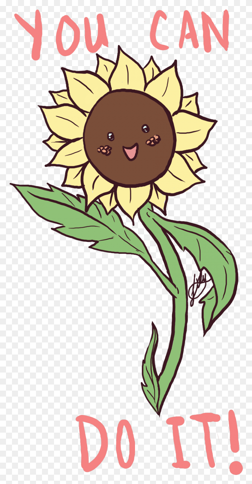 819x1629 Final Drawing From The Stream Last Night Sunflower Tumblr Draw, Poster, Advertisement, Flower HD PNG Download