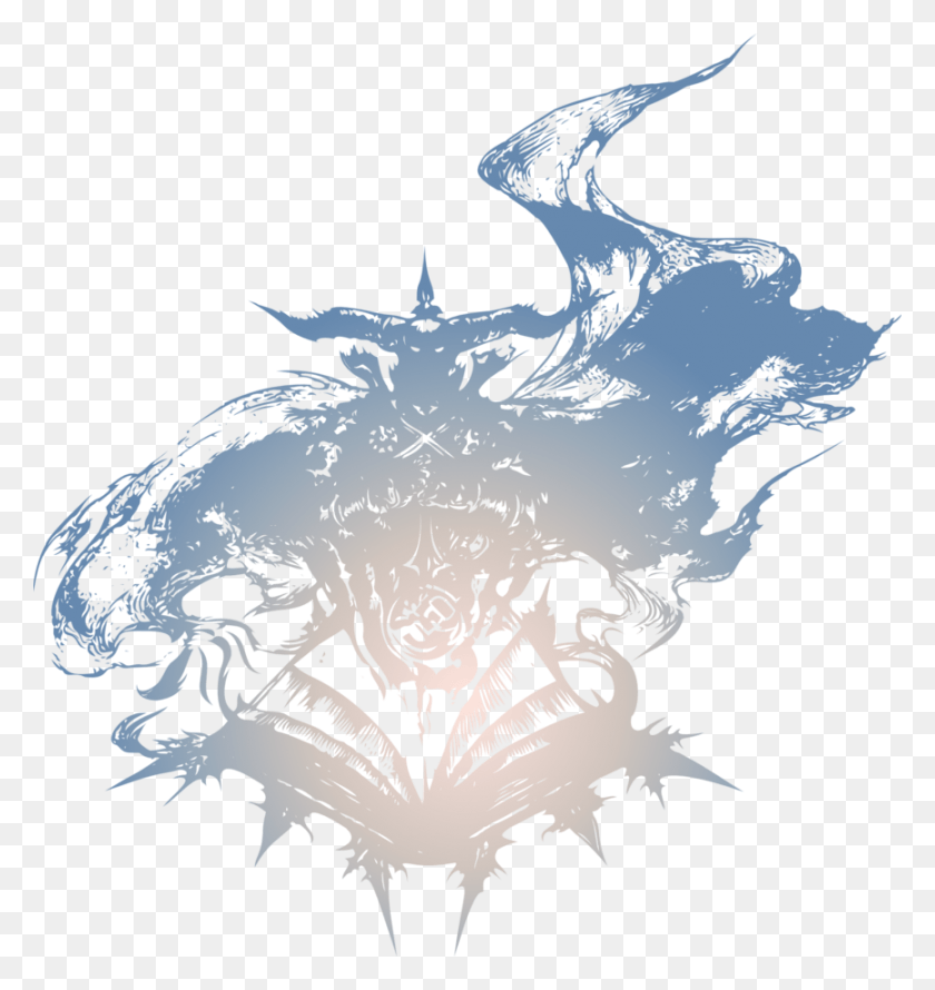 866x922 Descargar Png Final Fantasy Art Logo Final Fantasy Tactics A2, Stencil, Símbolo, Emblema Hd Png