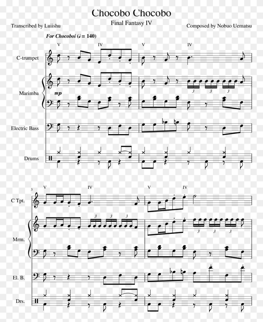 771x970 Final Fantasy Iv Sheet Music, Gray, World Of Warcraft HD PNG Download