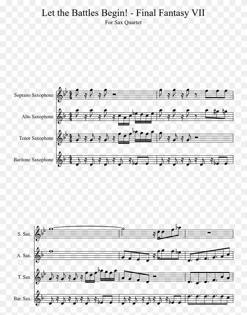 749x1008 Final Fantasy Vii Sheet Music 1 Of 4 Pages Ultimate Warm Up For Trumpet, Gray, World Of Warcraft HD PNG Download