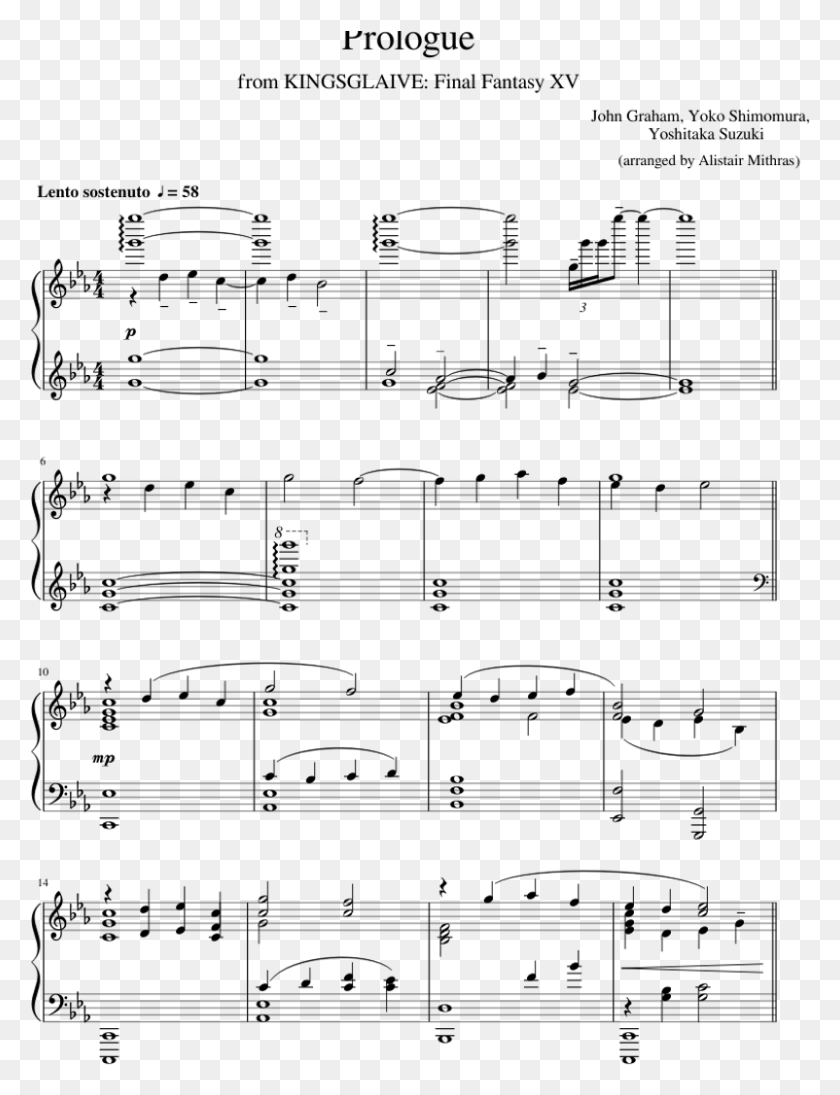 802x1065 Final Fantasy Xv Sheet Music, Gray, World Of Warcraft HD PNG Download