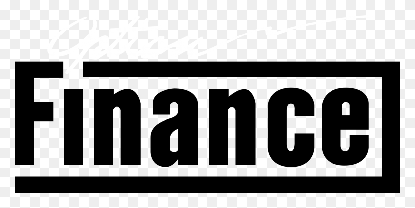 2191x1019 Finance Option Logo Black And White Graphics, Text, Handwriting, Calligraphy HD PNG Download
