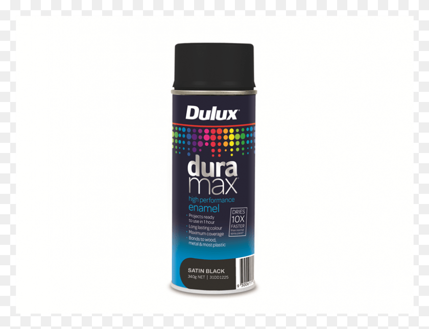 801x601 Find Dulux Duramax 340g Satin Black Spray Paint At Dulux Matt Black Spray Paint, Shaker, Bottle, Tin HD PNG Download