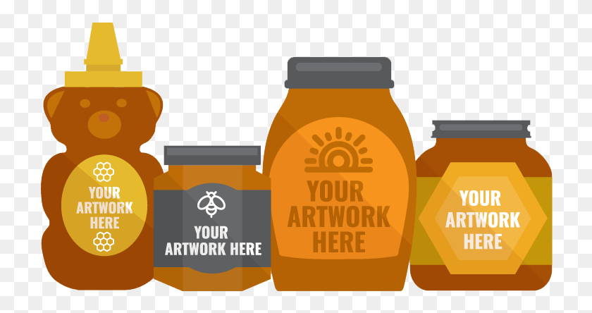 728x384 Find The Best Custom Shaped Label To Match Your Custom Illustration, Honey, Food, Text HD PNG Download