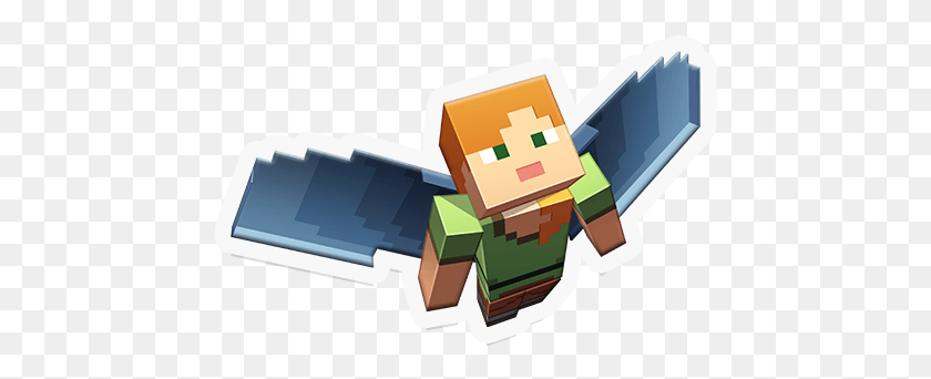 455x282 Find The Sticker Pack In The Iphone Appstore Minecraft Alex With Elytra, Toy, Rubix Cube HD PNG Download