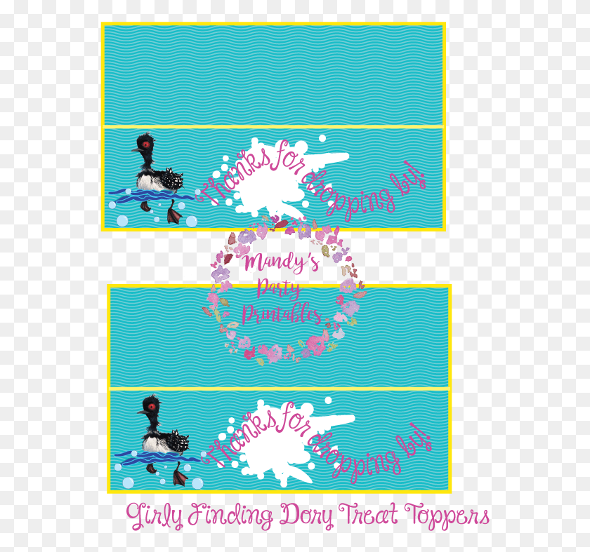 555x727 Finding Dory Becky Bag Toppers Free Printable Mermaid Bag Toppers, Poster, Advertisement, Text HD PNG Download