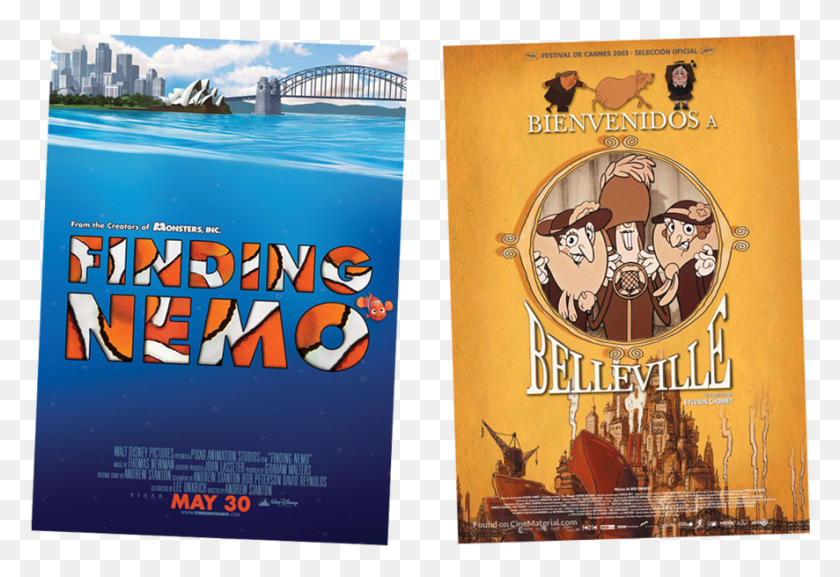 886x588 Finding Nemo Les Triplettes De Belleville Disney Pixar Movies Credits, Advertisement, Poster, Text HD PNG Download