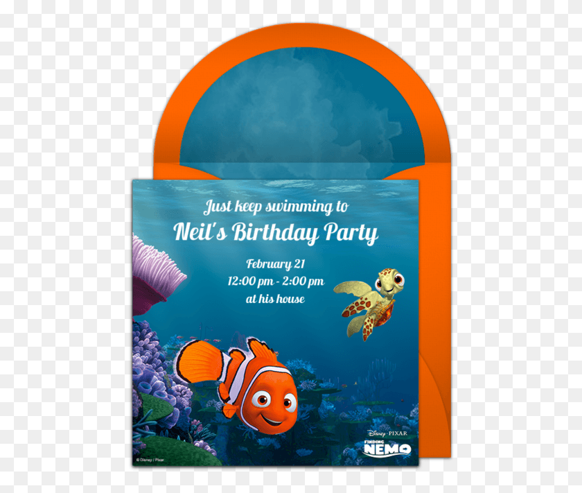 473x651 Buscando A Nemo En Línea Invitación Buscando A Nemo, Pez, Animal, Cartel Hd Png Descargar