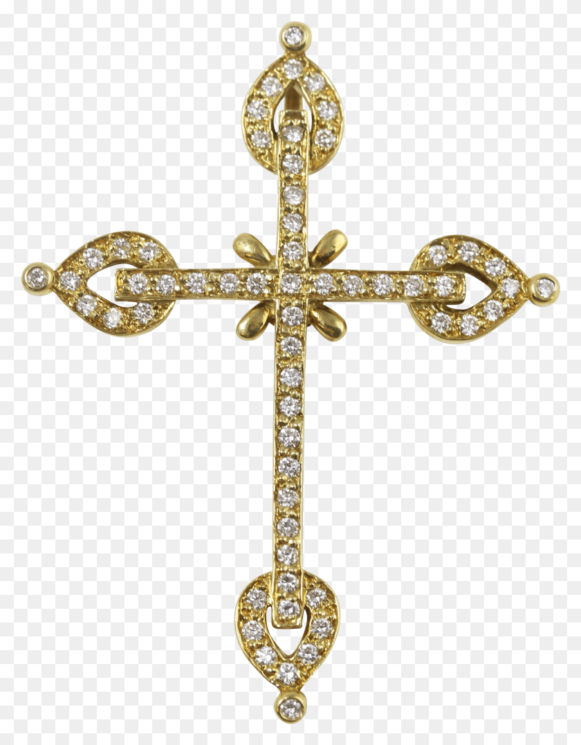 1571x2049 Fine 18k Yellow Gold Diamond Cross Pendant Cross, Symbol, Crucifix, Gemstone HD PNG Download
