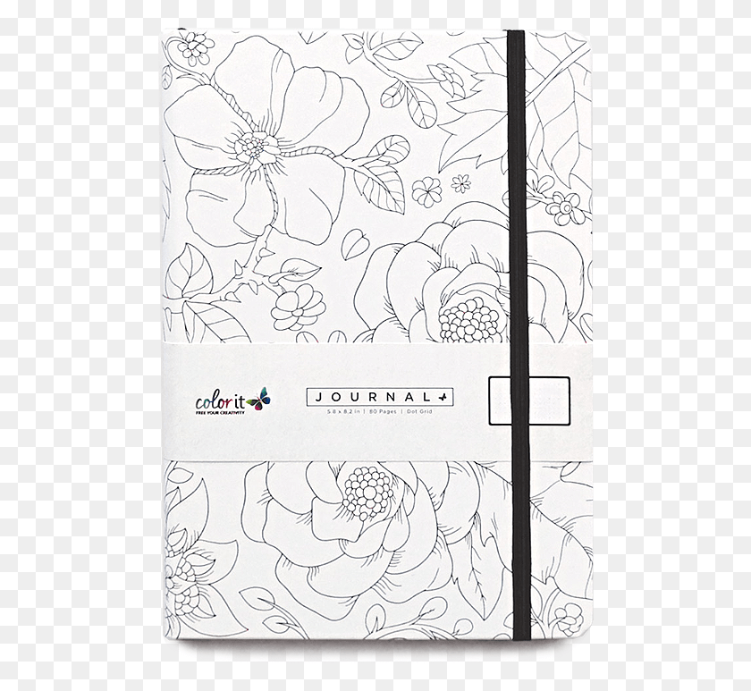 488x713 Fineline Flowers A5 Notebook Journal 160 Dot Grid Pages Flower Drawing Notebook, Comics, Book HD PNG Download
