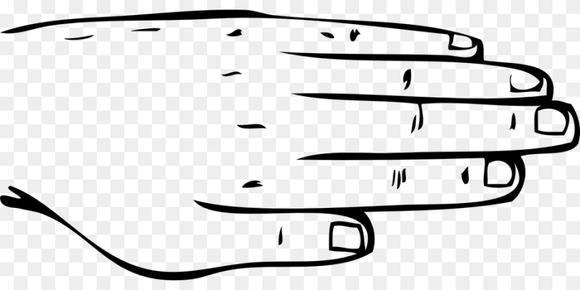 Finger Clipart Back Hand, Gray PNG
