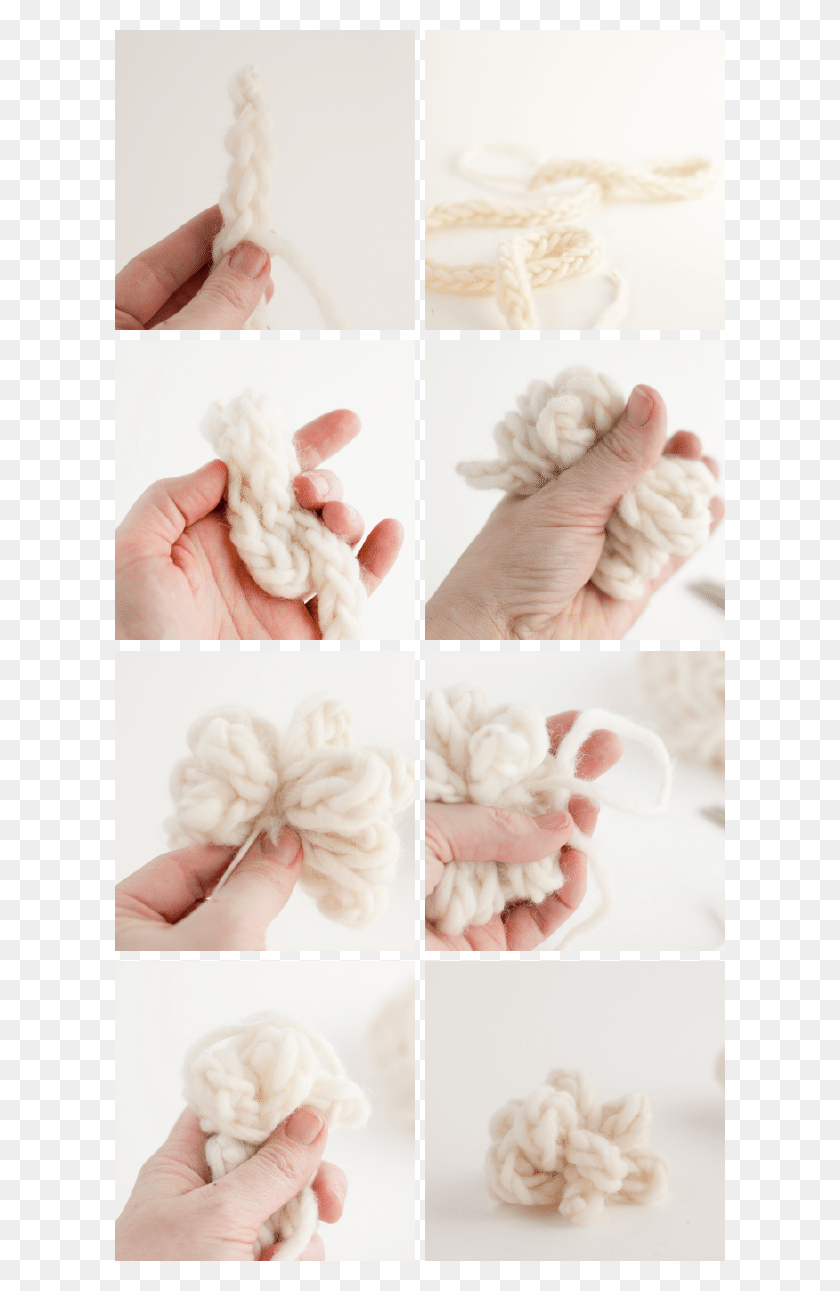 610x1231 Finger Knit Yarn Gift Bows Diy Rose, Person, Human, Collage Descargar Hd Png