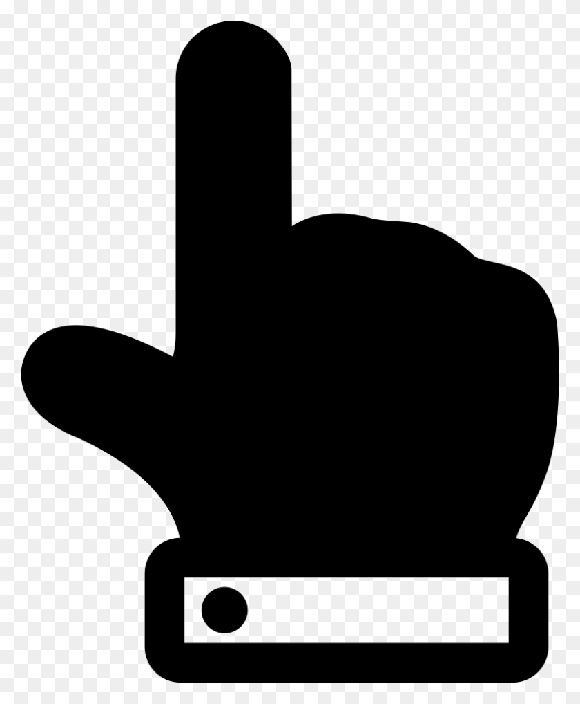 798x981 Finger Pointing Up Of Filled Hand Gesture Comments Hand Gesture Pointing Up, Stencil, Hammer HD PNG Download