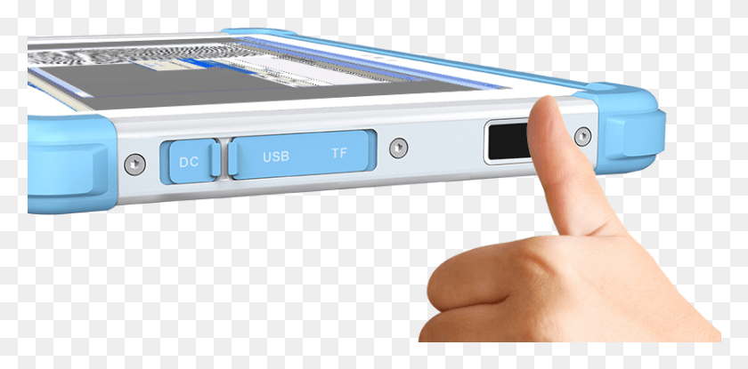 838x382 Fingerprint Scanner B Electronics, Person, Human, Computer HD PNG Download