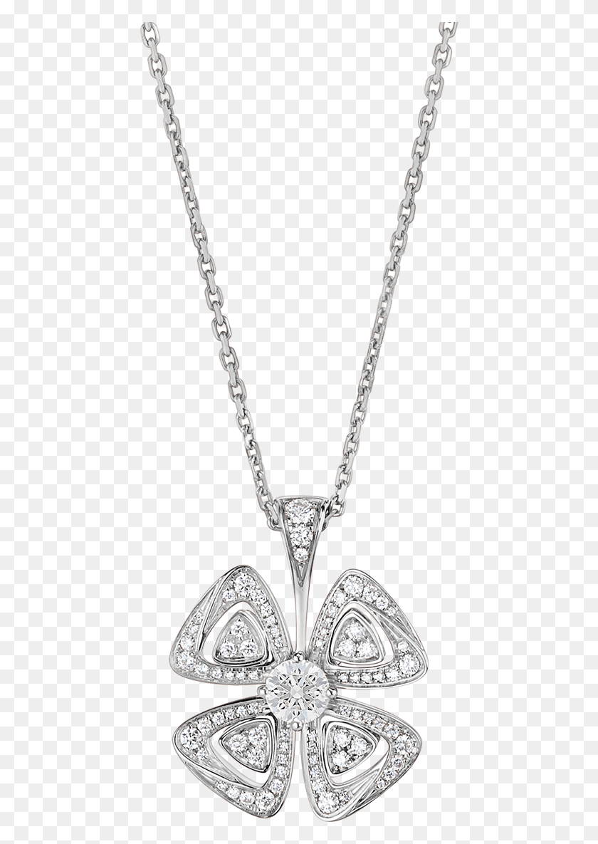 449x1125 Fiorever 18 Kt White Gold Necklace Set With A Central Bvlgari Fiorever Necklace, Jewelry, Accessories, Accessory HD PNG Download